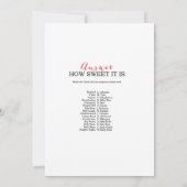 Garden Baby Showgame mit Antwort auf die 12x18 Einladung (Rückseite)