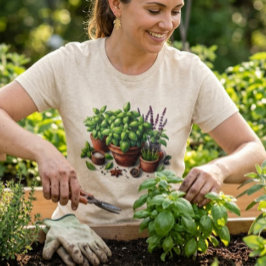 Garden Basil Kräuter Pflanze Lady T - Shirt