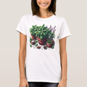 Garden Basil Kräuter Pflanze Lady T - Shirt