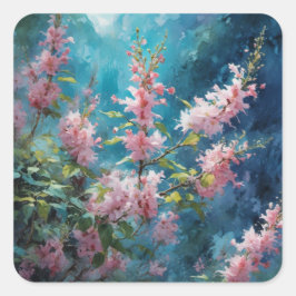 Garden Beauty - Blumenserie Kunst, Dichtung und Mu Quadratischer Aufkleber