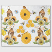 Garden Bee Sonnenblumenmuster Geschenkpapier (Flach)
