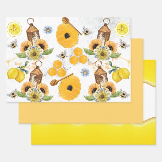 Garden Bee Sonnenblumenmuster Geschenkpapier Set (Set)
