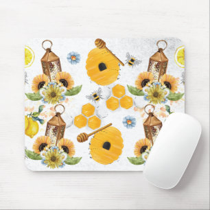 Garden Bee Sonnenblumenmuster Mousepad