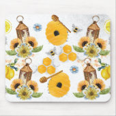 Garden Bee Sonnenblumenmuster Mousepad (Vorne)
