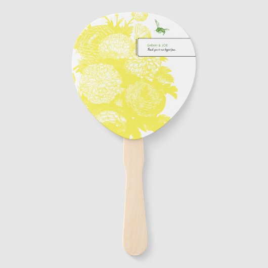 Garden Bee Toile Gelbe Party Fan Fächer (Vorderseite)