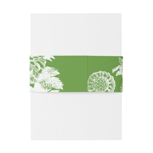 Garden Bee Toile Green Invitation Bly Band (Rückseitenbeispiel)