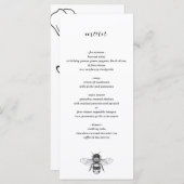 Garden Bee Wedding Menükarte (Vorne/Hinten)
