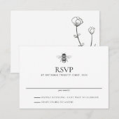 Garden Bee Wedding RSVP Karte (Vorne/Hinten)