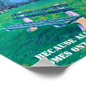 Garden Bench Zitat Blaue Herbstwoche Poster (Ecke)