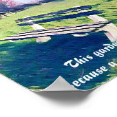 Garden Benz Zitat Blaue Herbstsonne Abstrakte Kuns Poster (Ecke)