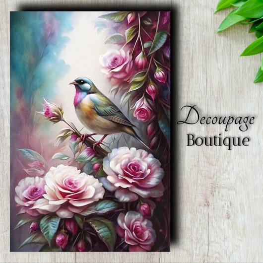 Garden Bird Art Decoupage Seidenpapier
