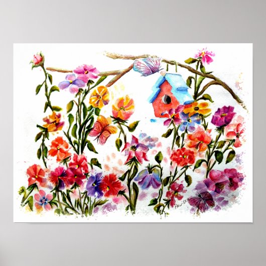 Garden Bird House Poster (Vorne)