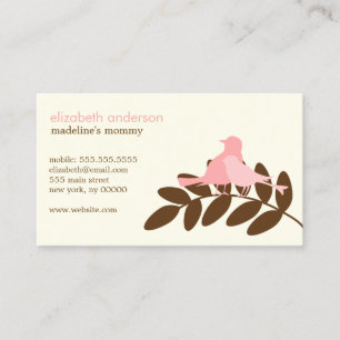 Garden Bird Silhouetten Telefonnummerkarte