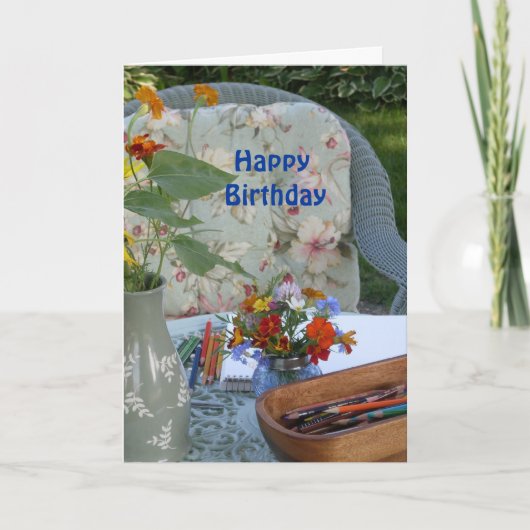 Garden Birthday Card Karte (Vorderseite)