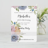 Garden Birthday Party Blume Einladung (Stehend Vorderseite)