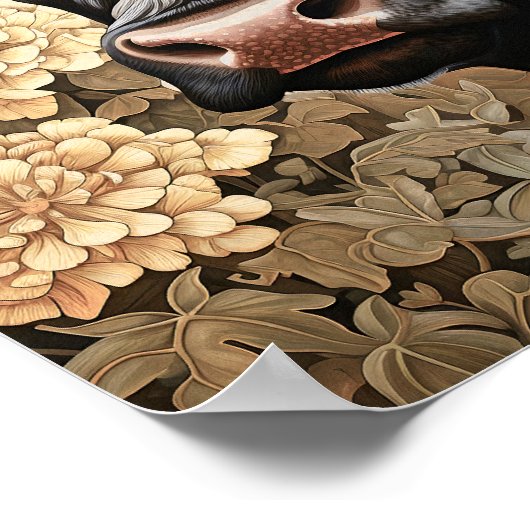 Garden Black Cow Poster (Ecke)