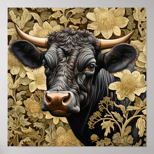 Garden Black Cow Poster (Vorne)