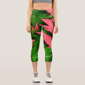 Garden Blätter Herbstmuster Capri Leggings (Vorderseite)