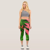 Garden Blätter Herbstmuster Capri Leggings (Vorderseite)