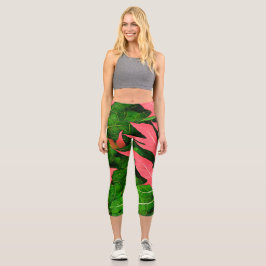 Garden Blätter Herbstmuster Capri Leggings