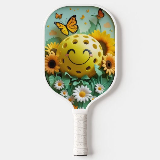 Garden Bloom Pickleball - Niedliche Sonnenblume &  Pickleball Schläger (Vorderseite)