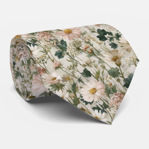 Garden Bloom Wildblumen in Soft Pastels Hochzeit Krawatte