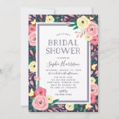 Garden Blooms Blumenrosa Brautparty Einladung (Vorderseite)