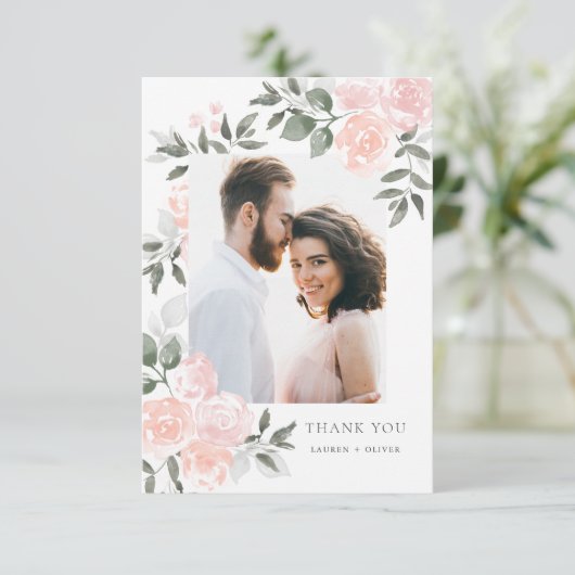 Garden Blooms Dankeschön Card Dankeskarte (Stehend Vorderseite)