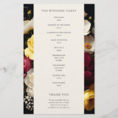 Garden Blooms Elegantes Dark Wedding Programm (Rückseite)