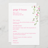 Garden Blooms Hochzeitskarte Menükarte (Vorne/Hinten)