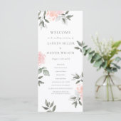 Garden Blooms Hochzeitsprogramm Programm (Stehend Vorderseite)