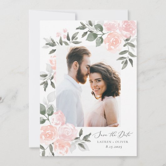 Garden Blooms Save the Date Danke Ihrer Karte (Vorderseite)