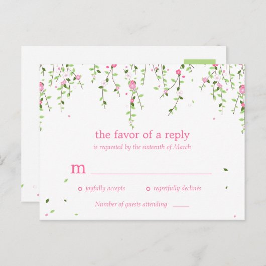 Garden Blooms Wedding RSVP Postcard Einladungspostkarte (Vorne/Hinten)