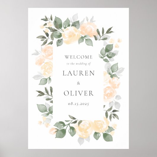 Garden Blooms Wedding Welcome Poster (Vorne)