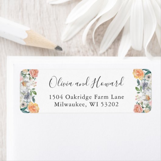 Garden Blossom Rose Peonies Rücksendeadresse (Insitu)