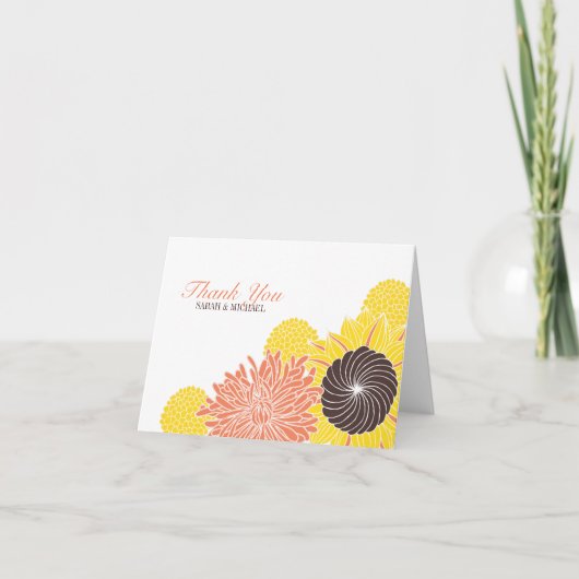 Garden Blossoms Thank You Dankeskarte (Vorderseite)