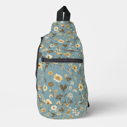 Garden Blue Bloom Crossbody Bag (Vorderseite)
