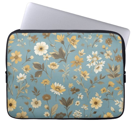 Garden Blue Bloom Laptopschutzhülle (Vorderseite)