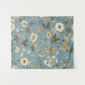 Garden Blue Bloom Wandteppich (Vorderseite (Horizontal))