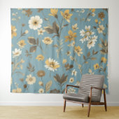 Garden Blue Bloom Wandteppich (Beispiel (Horizontal))