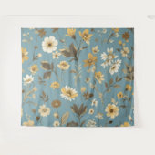 Garden Blue Bloom Wandteppich (Vorderseite (Horizontal))