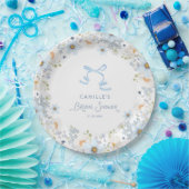 Garden Blue Floral Bridal Shower Pappteller (Party)