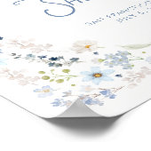 Garden Blue Floral Bridal Shower Welcome Poster (Ecke)