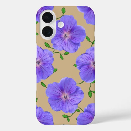 Garden Blue Geranium-Blume Case-Mate iPhone Hülle (Rückseite)