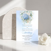 Garden Blue Hydrangea Eucalyptus Wedding Invites Einladung