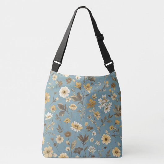 Garden Blue Large Tragetaschen Mit Langen Trägern (Vorderseite)