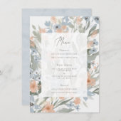 Garden Blüh Menu Card Menükarte (Vorne/Hinten)