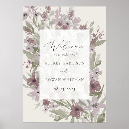 Garden Blüh Wedding Welcome Poster (Vorne)