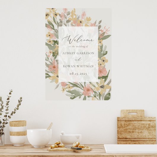 Garden Blüh Wedding Welcome Poster (Küche)