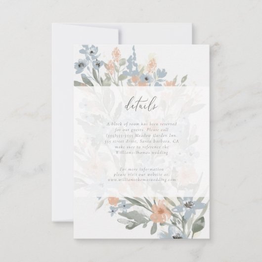 Garden Blühe Details RSVP-Karte einfügen RSVP Karte (Vorderseite)